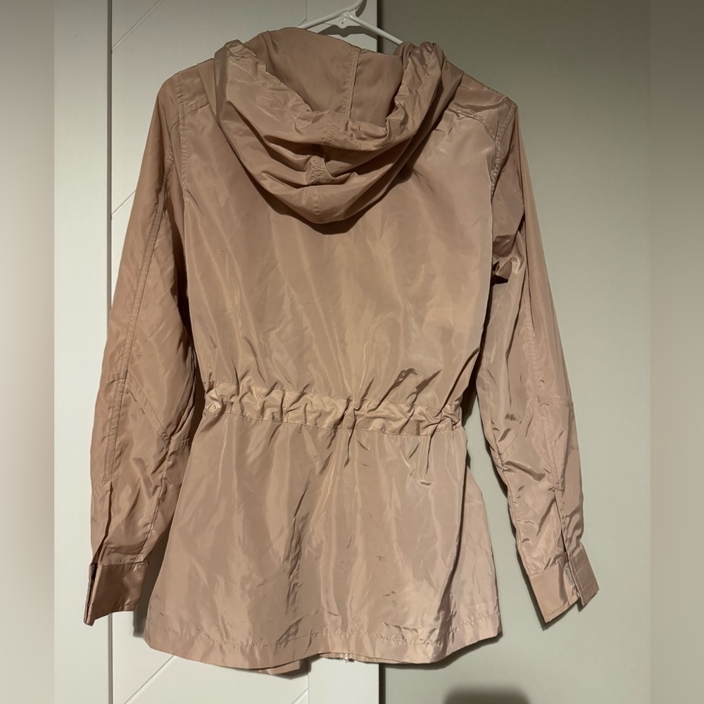Avec Les Filles Blush Pink Hooded Cinch Waist Windbreaker Jacket Small - Picture 7 of 7